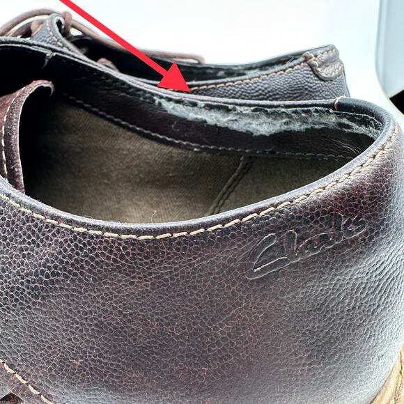 Clarks Mens Leather Upper Wingtip Dress Shoes Brown US 9.5 Lace-Up Office Formal - Picture 8 of 16